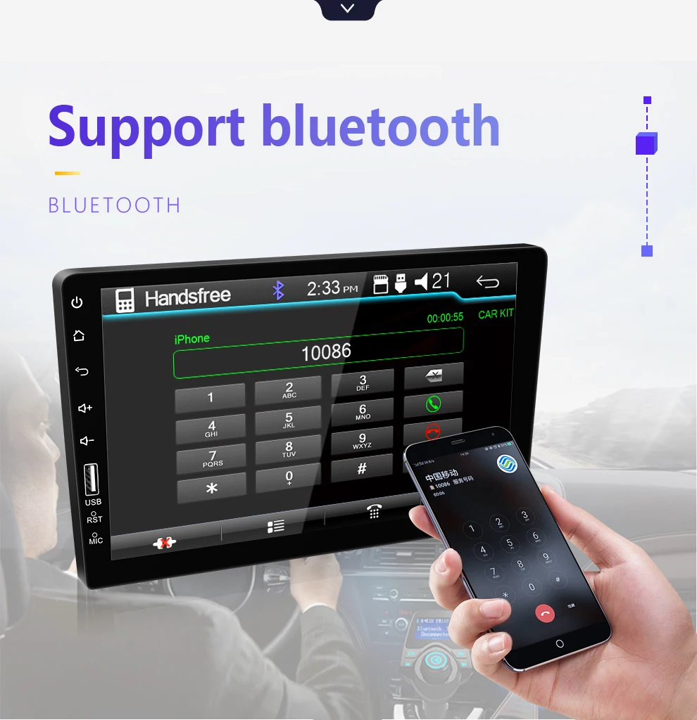 2 din автомагнитола " Мультимедиа MP5 плеер Bluetooth стерео Зеркало Ссылка Android iPhone для hyundai solaris verna accent
