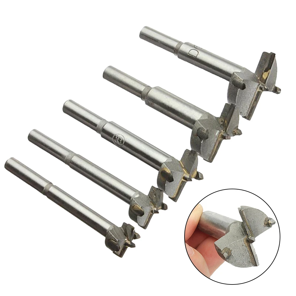 5pcs/Set Hand Tools YG8 Forstner Auger Drill Bit Woodworking Hole Saw Wooden Wood Cutter Dia 15 20 25 30 35mm Silver 5pcs/Set Hand Tools YG8 Forstner Auger Drill Bit Woodworking Hole Saw Wooden Wood Cutter Dia 15 20 25 30 35mm Silver