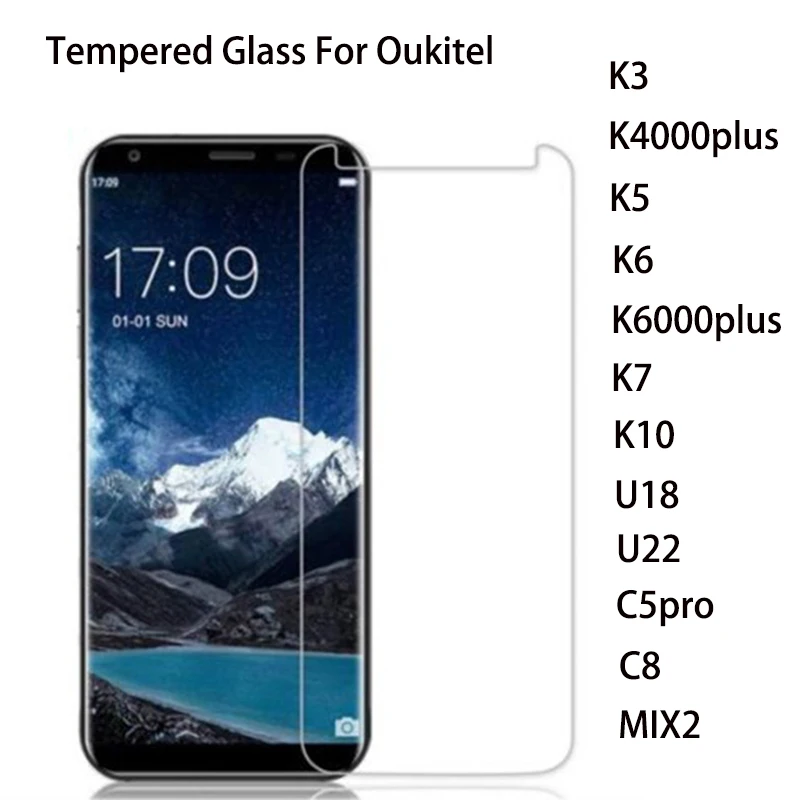 

OUKITEL Glass For OUKITEL K3 K4000plus K5 K6 K6000plus K7 K10 U18 U22 C5pro C8 MIX2 Tempered Glass Screen Protector