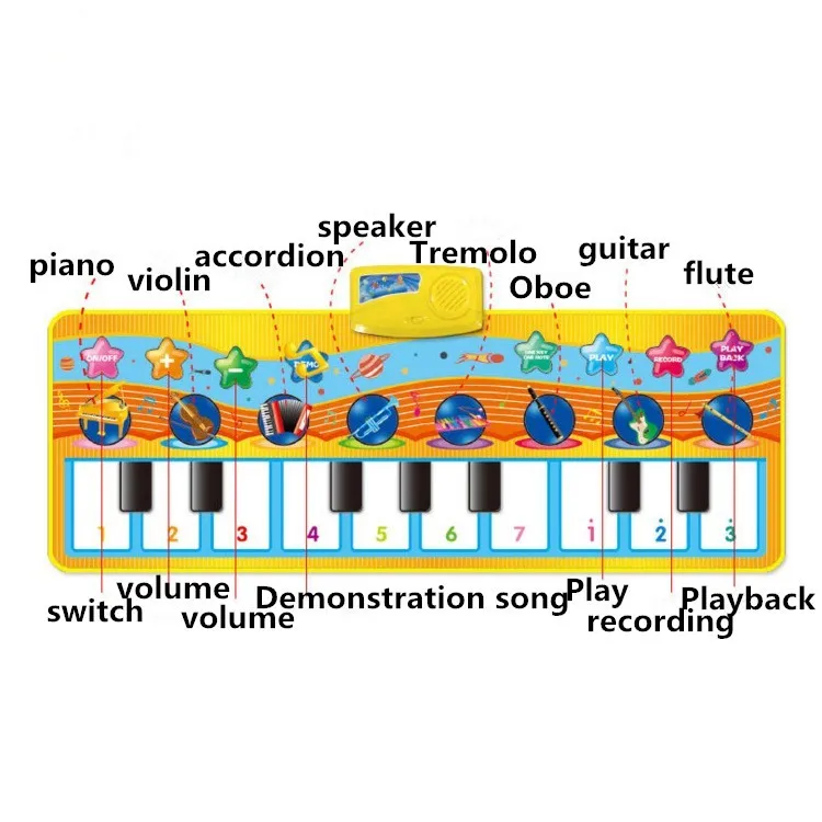 Музыка играет фортепиано музыкальный коврик ребенка играть ползать коврик Touch Тип электронный различные музыкальные инструменты игры