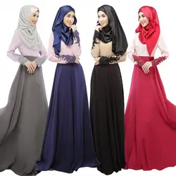 Для женщин платье 2016 Кружево djellaba продажи турецких платье арабских одежды Jilbabs и Абаи S мусульманских Стиль Новый Волшебный цвет рукавом