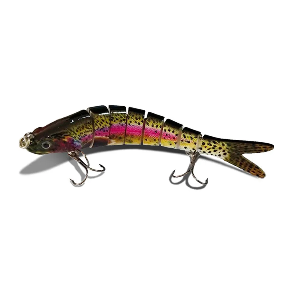 8 Сегмент Swimbait крючки для рыболовных удочек жесткая приманка гольян для бас форели Walleye C55K - Цвет: 3