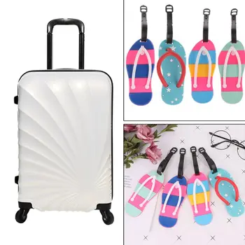 

PVC Slipper Suitcase Luggage Tags Name Address ID Address Holder Silicone Bag Label 13x5.5cm
