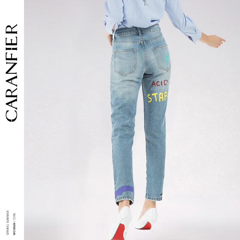 Pantalones Vaqueros Straight Desgastado Mujer Nuevas Jeans Primavera Pies Ripped Mujeres Femenina Hole Denim Caranfier 4zwR07q0