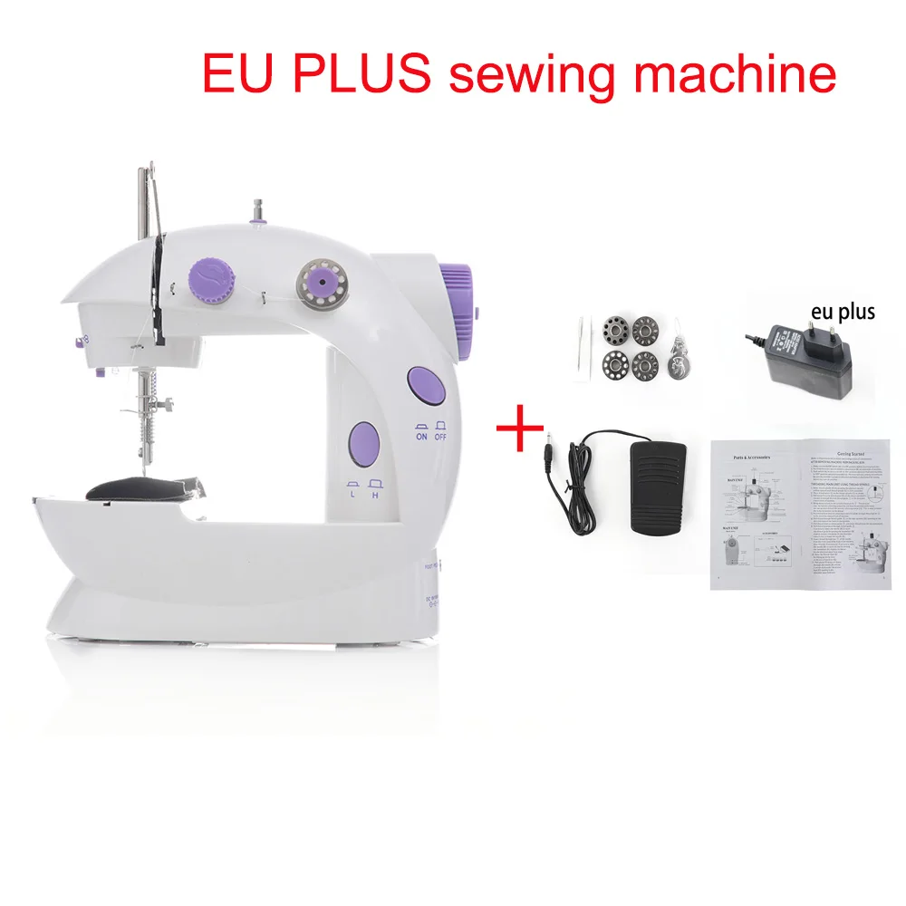 Mini Portable Handheld sewing machines Stitch Sew needlework Cordless Clothes Fabrics Electrec Sewing Machine Stitch Set 16 - Цвет: EU PLUG