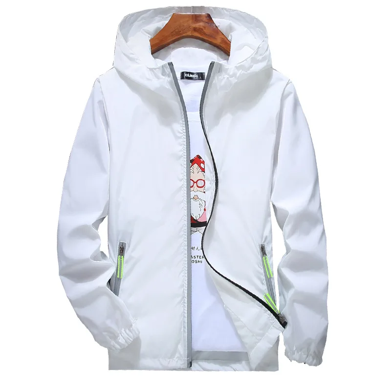 Reflective 3M Jacket Spring Autumn Men's Hooded Jackets Fashion Solid ...