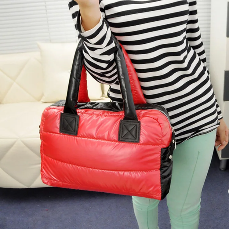 Winter bags for 2015 women handbags candy color Down Cotton Padded