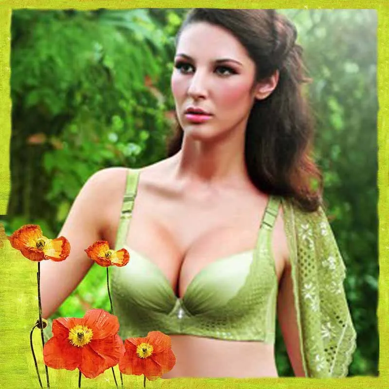 Russian France women's 34C 36C 38C bra, sexy lingerie big breasts, green  pink push up bra - AliExpress