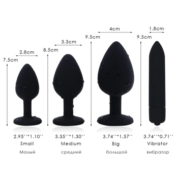 Sex Shop Purple Crystal Jewelry Butt Plug Massager Silicone Dildo Vibrator Anal Plug Women Gay Sex Toy (10 Speeds Vibrator) 2