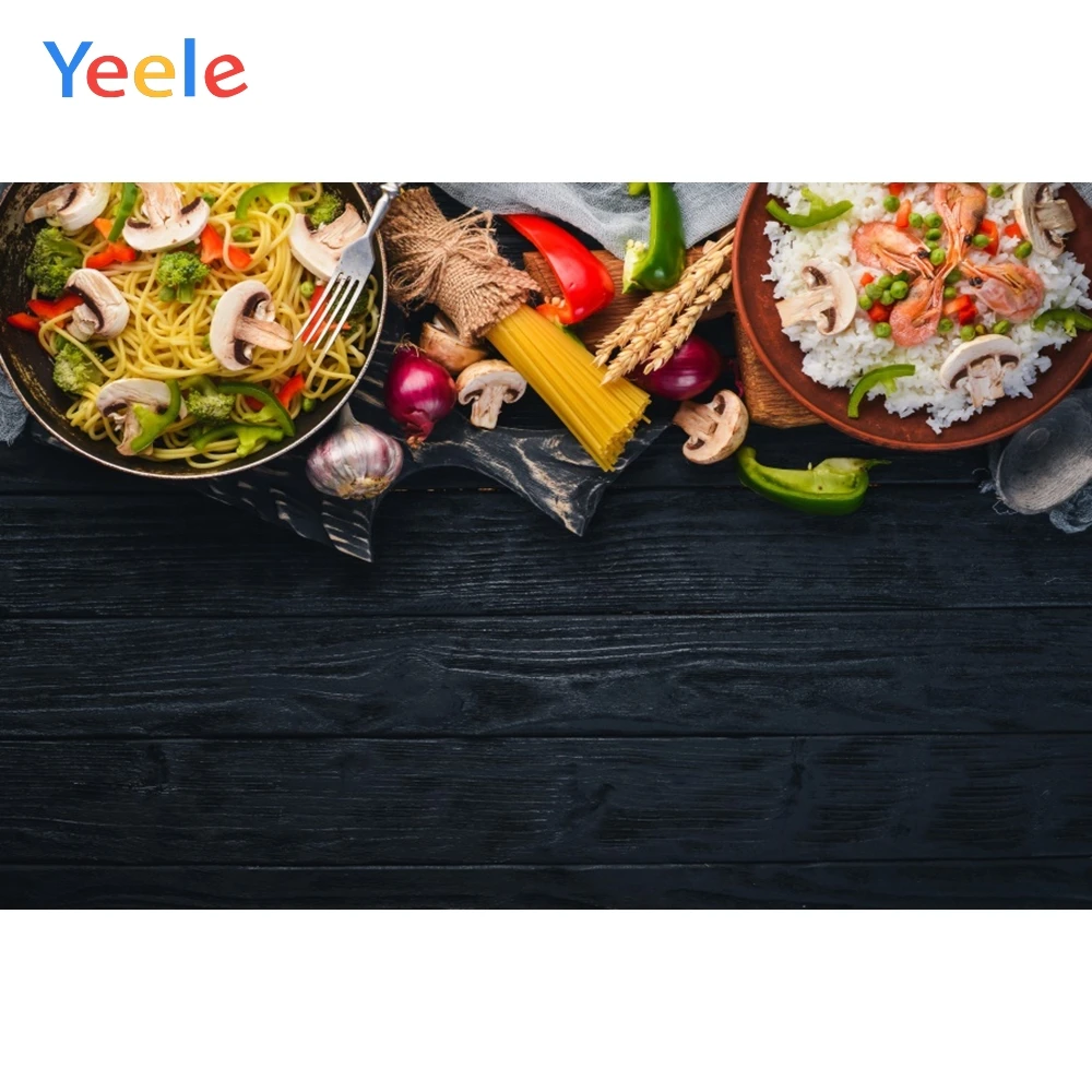 

Yeele Black Wooden Board Backdrops Pasta Portrait Photography Background Customized Photographic Backdrop For Photo Studio