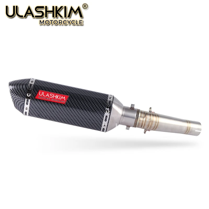 

Motorcycle Exhaust Muffler Pipe Link Pipe Carbon Fiber Exhaust Slip on Escape FOR HONDA NC700 NC700S NC750 NC750X 2012-2017