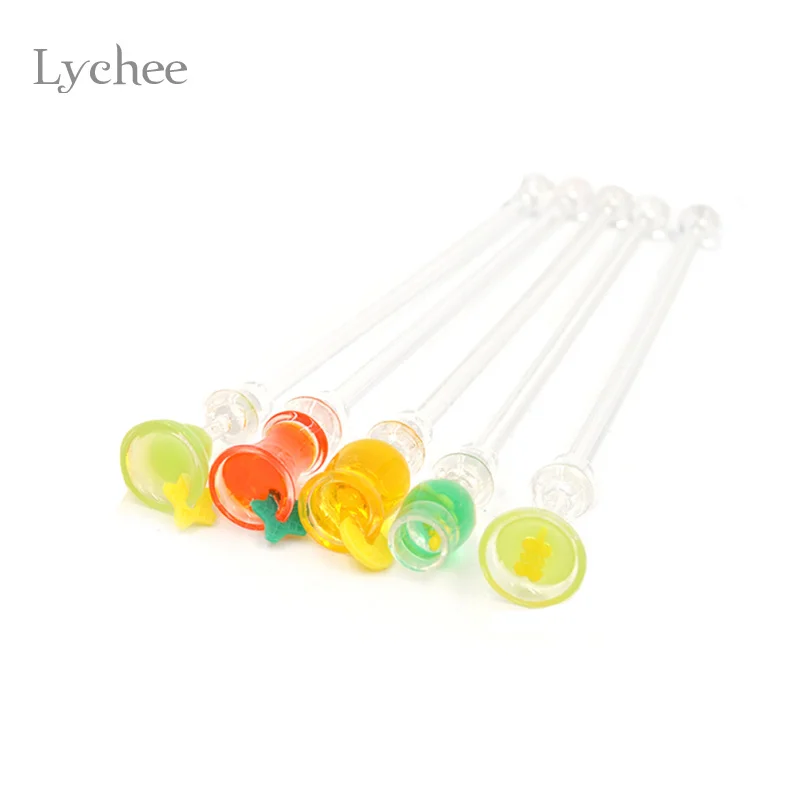 Lychee 5 Pieces Swizzle Sticks Cocktail Picks Cocktail Stirrers Drink