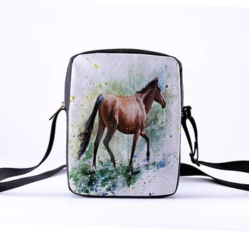 

Custom series ladies fashion single shoulder diagonal bag watercolor animal series ladies Messenger bag children painted men
