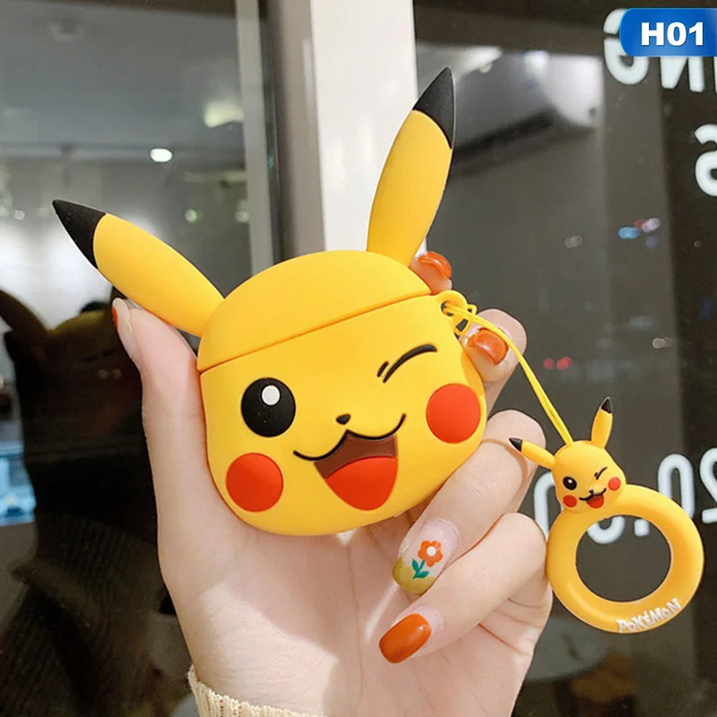 Pokemon Pikachu беспроводные bluetooth наушники чехол для Apple AirPods силиконовые наушники Чехлы для Airpods2 защитный чехол