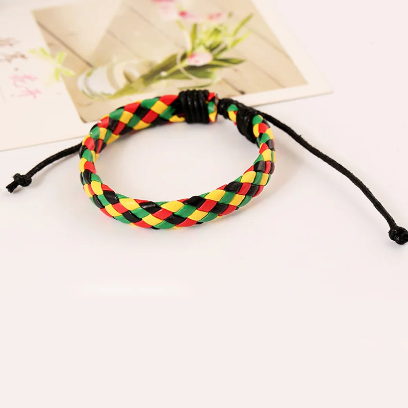 Fashion Mens Womens Braided Faux Leather Bracelet Wristband Unisex Gifts