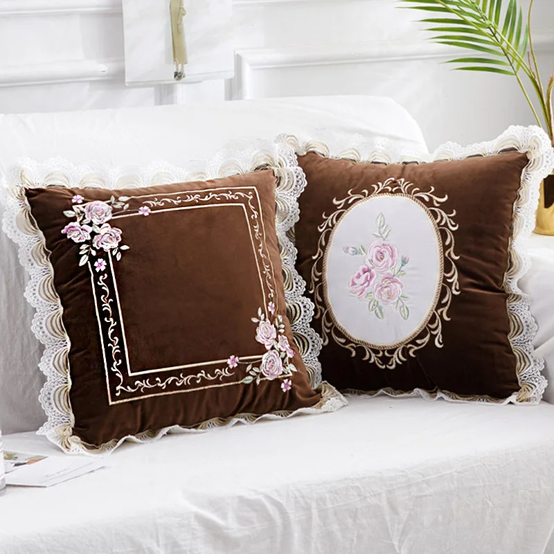 المخملية التطريز الدانتيل الفاخرة وسادة غطاء المنزل تزيين وسادة حالة مكتب أريكة غطاء وسادة المخملية التطريز الدانتيل الفاخرة وسادة غطاء المنزل تزيين وسادة حالة مكتب أريكة غطاء وسادة