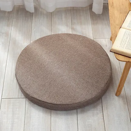 Губчатая Подушка круглая подушка для сидения ротанговая подушка для сидения на стуле Коврик для йоги индивидуальная ткань утолщение - Цвет: lightcoffee