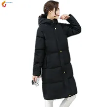Winter Cotton clothing jacket 2017 autumn women fashion hooded thicken warm jacket medium long cotton clothing coat G215 JQNZHNL