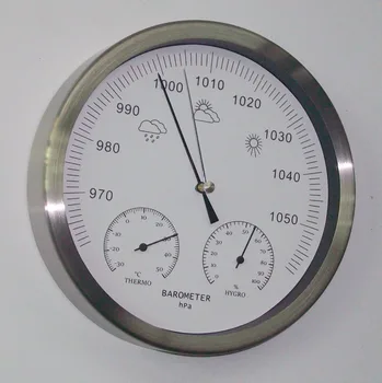 

20cm Stainless steel case 3 in 1 Thermometer Hygrometer Barometer Weather Station