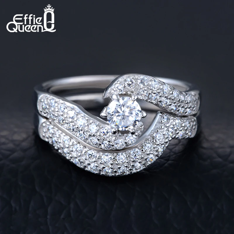 Женское двойное кольцо с фианитом DR49|ring set|rings for womendouble ring |
