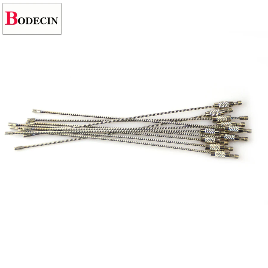 10PCS 15CM Outdoor Tools EDC Tactical Gear For Camping Tools Multi Keychain Kit Stainless Steel Wire Rope Key Ring Tourism Chain (2)