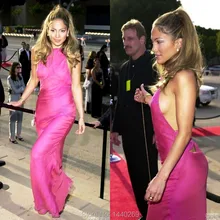 Модные шифоновые розовые красные сексуальные длинные платья знаменитостей с открытой спиной пляжные платья на заказ