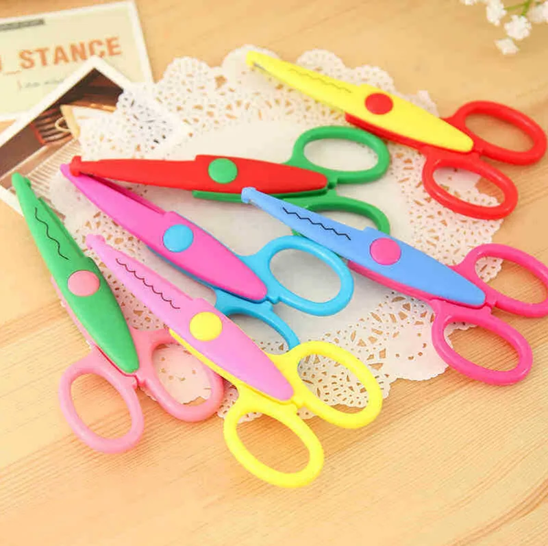 1pc DIY Paper Lace Scissors Pattern Laciness Scissors Scrapbook Paper