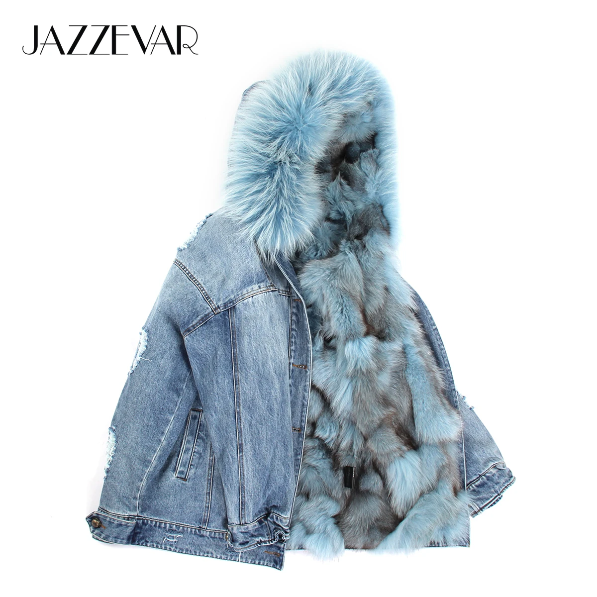 JAZZEVAR 2019 Новые зимние пуховик женский модные уличные женские джинсовые пальто из