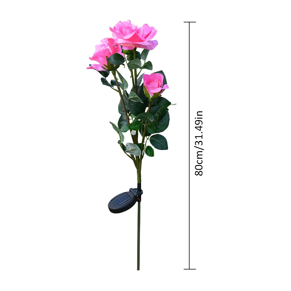 Solar Rose Flower LED Lights Outdoor Garden Decorative Lights Landscape Lighting For Yard Path Way Landscape Night Lamp
