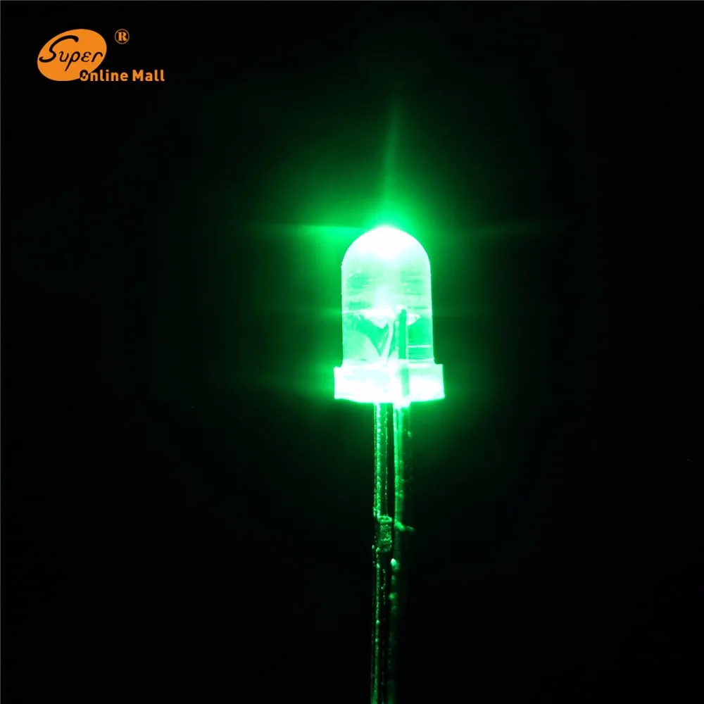 

1000pcs Led 3MM Green LED DIODE Round Top Urtal Bright Light Bulb Led Lamp 3MM Emitting Diodes Electronic Components