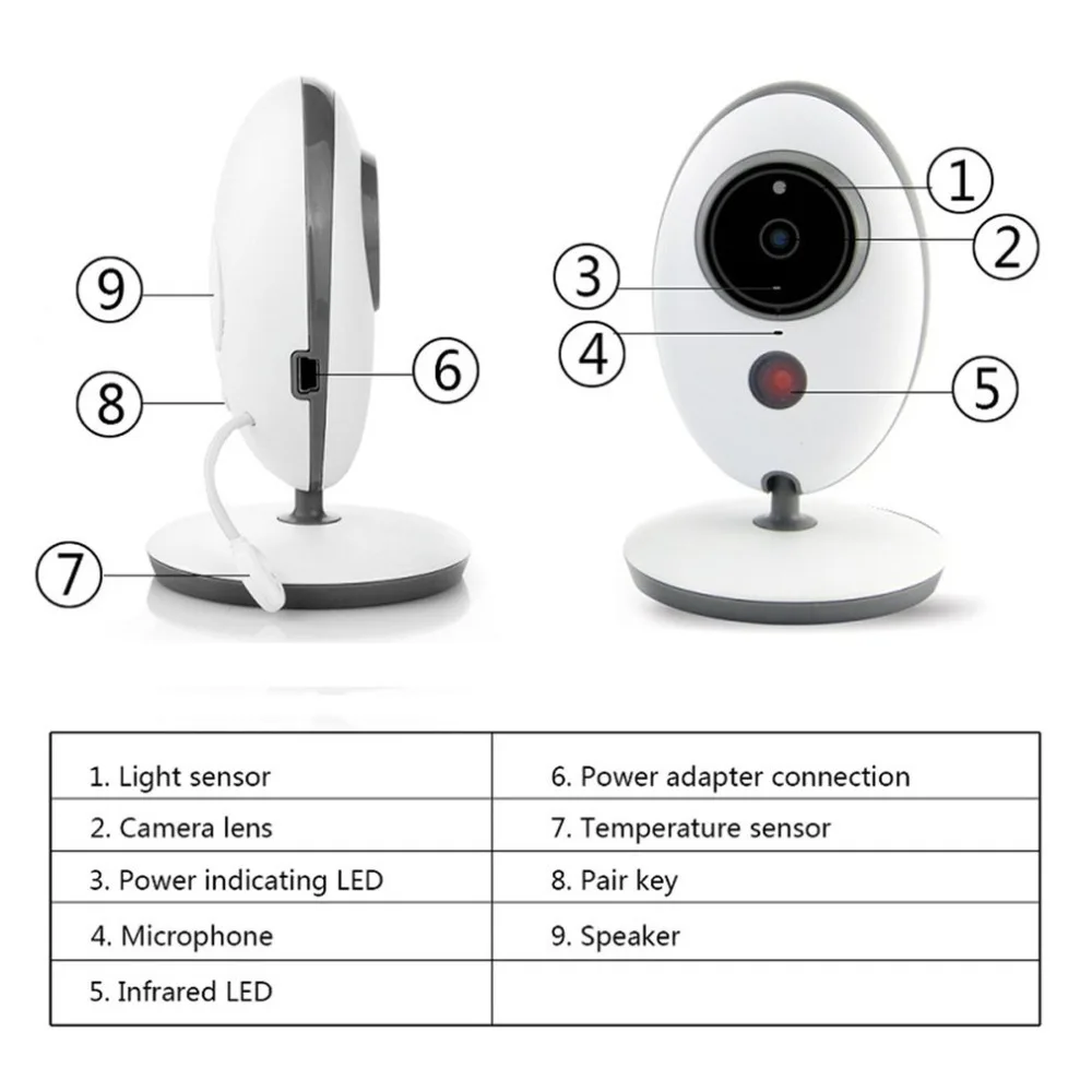 LESHP Wireless Audio Video Baby Monitor 2.4 Inch LCD VB605 Radio Nanny Music Intercom Baby Camera Night Vision Babysitter LESHP Wireless Audio Video Baby Monitor 2.4 Inch LCD VB605 Radio Nanny Music Intercom Baby Camera Night Vision Babysitter