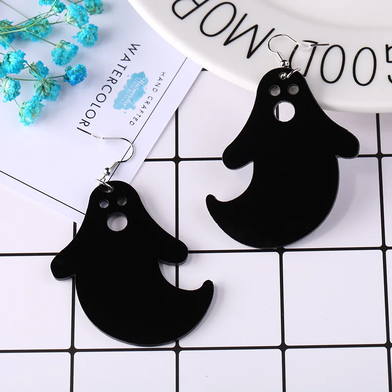 

Punk Jewelry European Night Club Dancer Jewelry Accessories Hip Hop Black White Acrylic Ghost Dangle Earrings