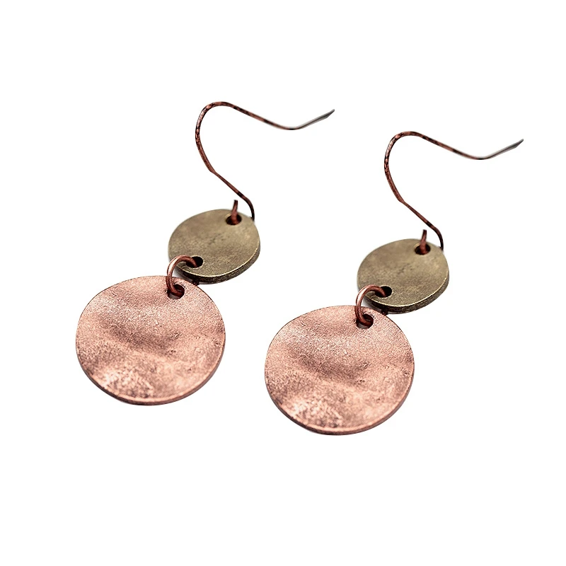 Women Europe Zinc Alloy Drop Earrings Vintage Antique Silver Color