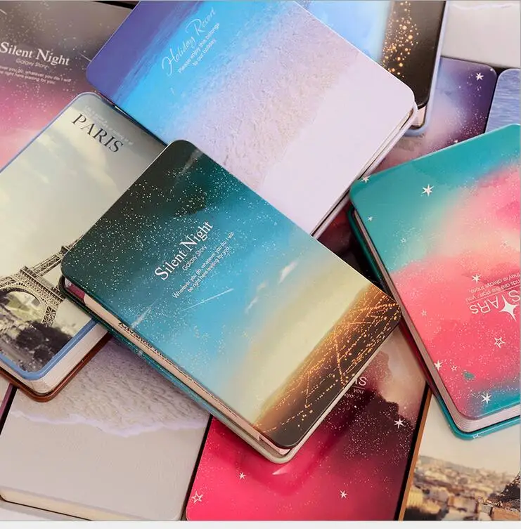 Звездный дневник, блокнот, цветная бумага, металлическая Обложка, тихая Ночная книга-блокнот, Дневник для путешествий, записная книжка, случайный цвет