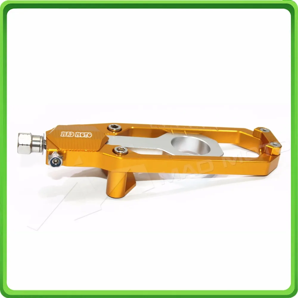 Aluminum motorcycle Chain Tensioner Adjuster fit for YAMAHA R1 YZF R1 2015 2016 2017 YZF-R1 15 16 17 Gold & Silver (8)