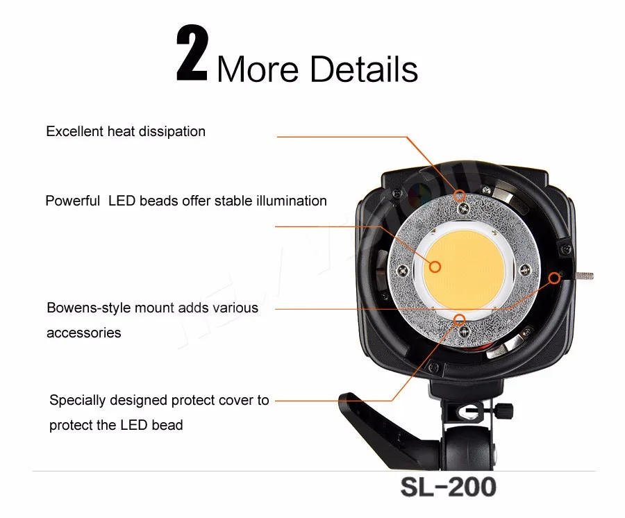 DHL, светодиодный студийный светильник Godox SL-200W 200Ws 5600K с пультом дистанционного управления