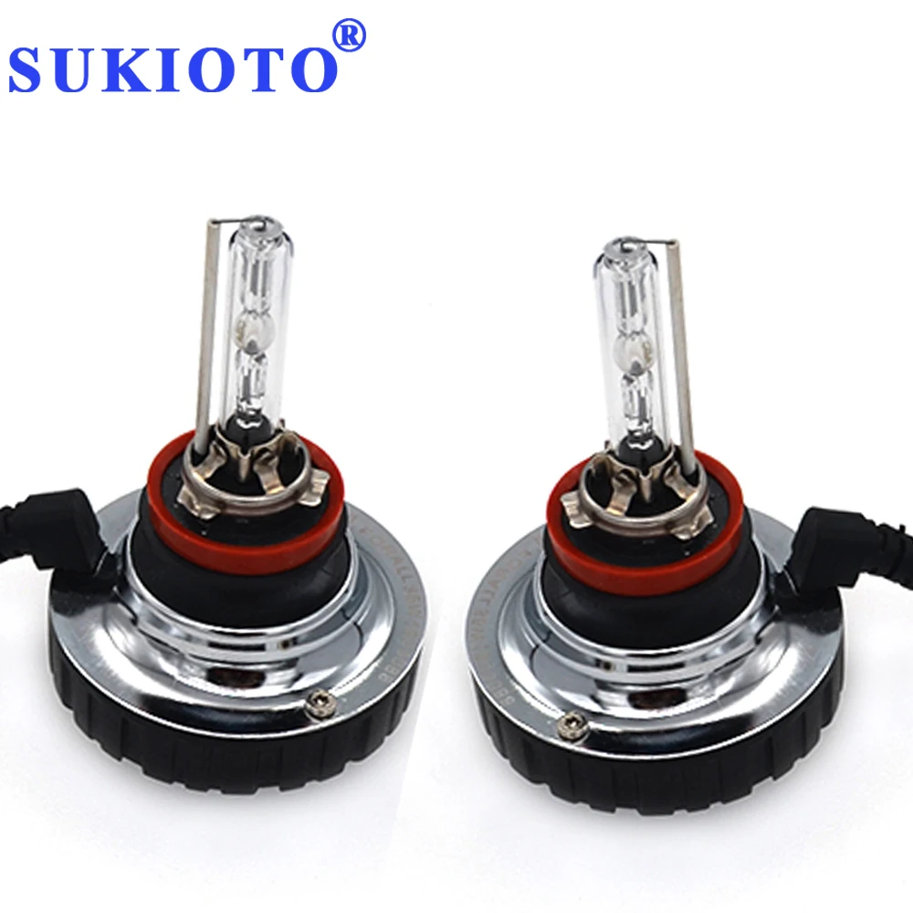 SUKIOTO Plug and Play 55W H11 xenon bulbs 6000K white mini HID