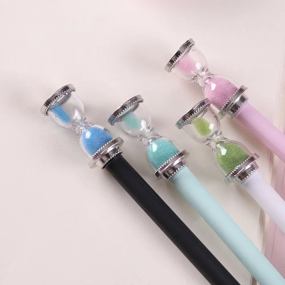 Time hourglass gel pen 0.5mm carbon cute signature small fresh student black | Дом и сад