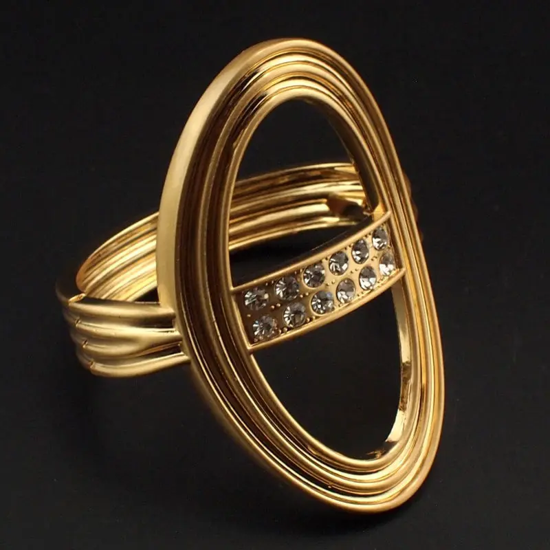 

UKEN New Arrival Delicate Rhinestone Inlay Metal Oval Shape Surface Bracelets Bangles For Women Decorate Jewelry,UB226