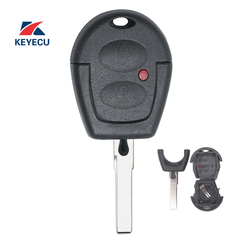 KEYECU Replacement Remote Car Key Shell Case Fob 2 Button for VW Volkswagen Polo Golf Passat