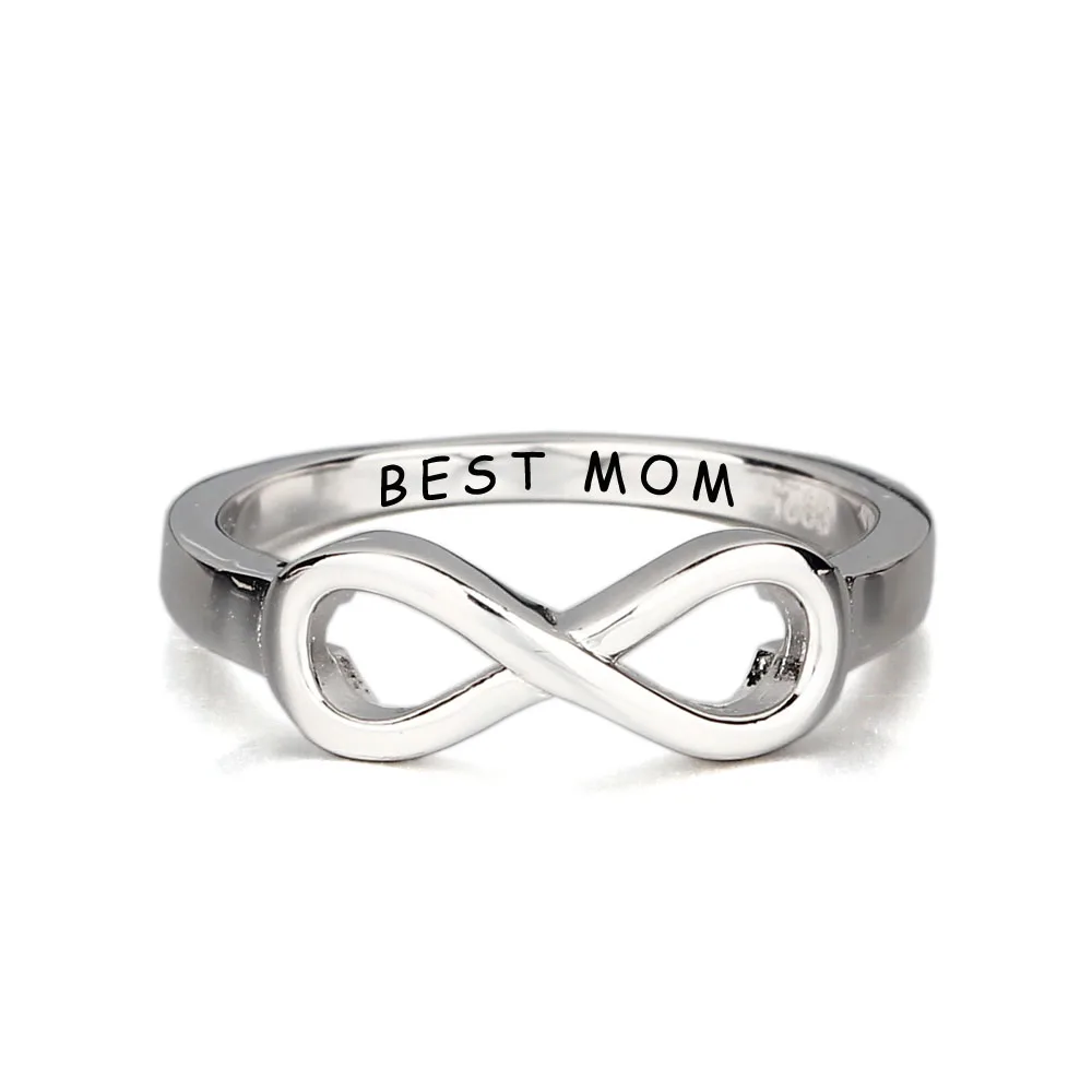Personalized 925 Sterling Silver Infinity Ring Engraved Friendship Ring Sister Ring For Party Best Gift (JewelOra RI102142)