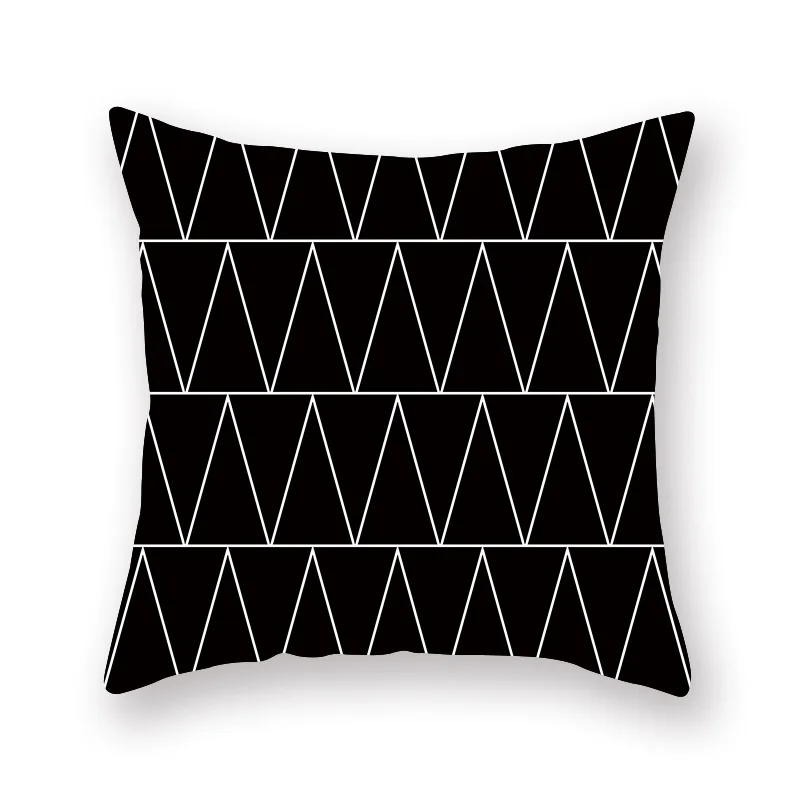 Черно-Белые Серые простые геометрические клетчатые наволочки Квадратные наволочки домашние винтажные наволочки 45*45 см для дивана сиденья