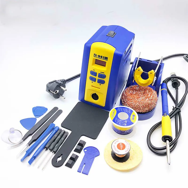hot Lead-free Thermostatic Soldering ESD FX-951 Station fx-951 rework system with 5pc of T12 tip | Инструменты
