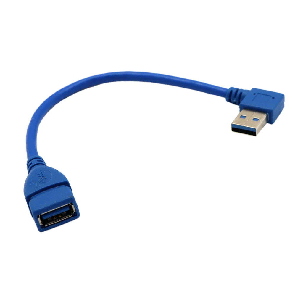 USB 3.0 Type A Left Angle 90Degree Extension Cable Male to Female Adapter
