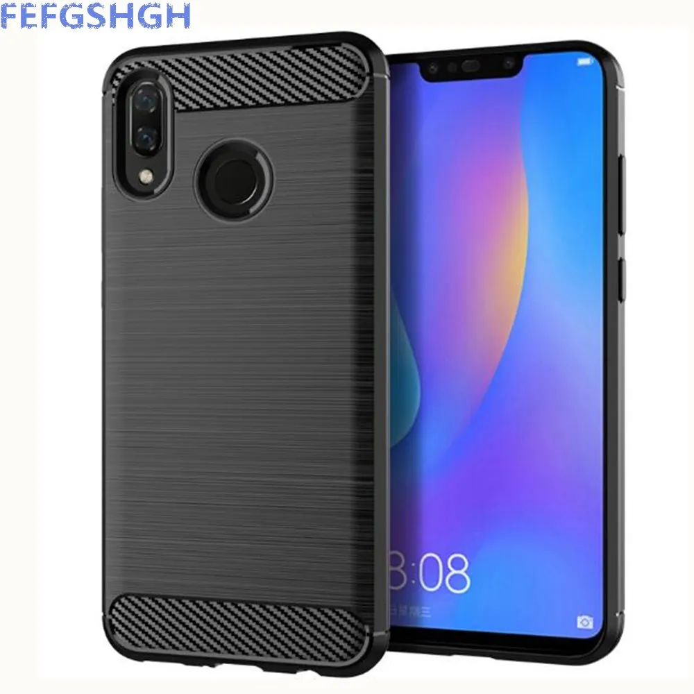 Carbon Fiber Cover For Huawei Nova 3i Case Rubber Silicone Phone Cases Back | Мобильные телефоны и аксессуары