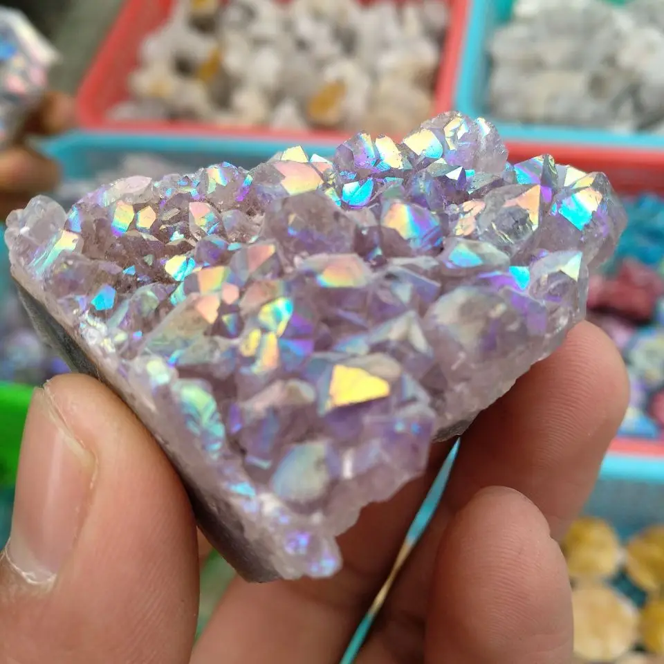 70 г Аметистовые кластеры RAINBOW AURA|Камни| |