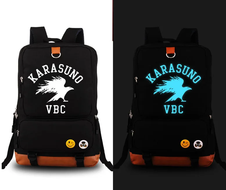 Аниме Haikyuu рюкзак аниме karasuno холщовый школьный портфель унисекс дорожные сумки |