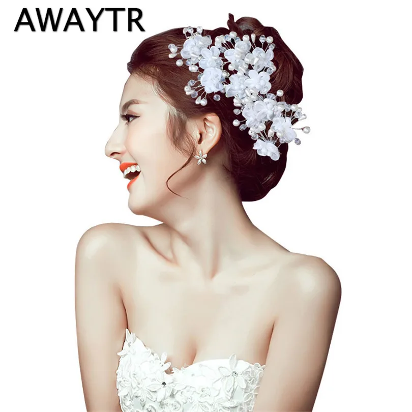 

3Pcs/Set Pearl Crystal Hairpins 2019 New Flower Hair Sticks Fashion Bridal Hair Accessories Wedding Hair Pin Hair Clips
