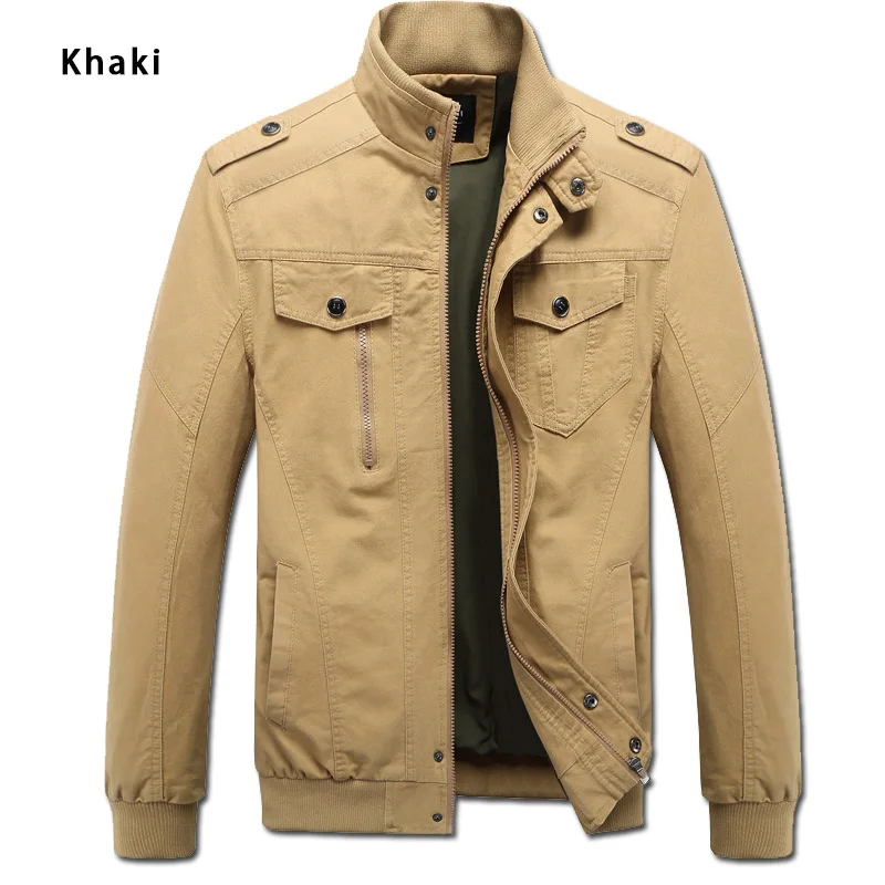 FALIZA, мужская куртка, осенняя, зимняя, военная, Армейская, куртка-бомбер, Jaqueta Masculina, мужские, s, хлопковые, повседневные куртки размера плюс 6XL JK119 - Цвет: Khaki