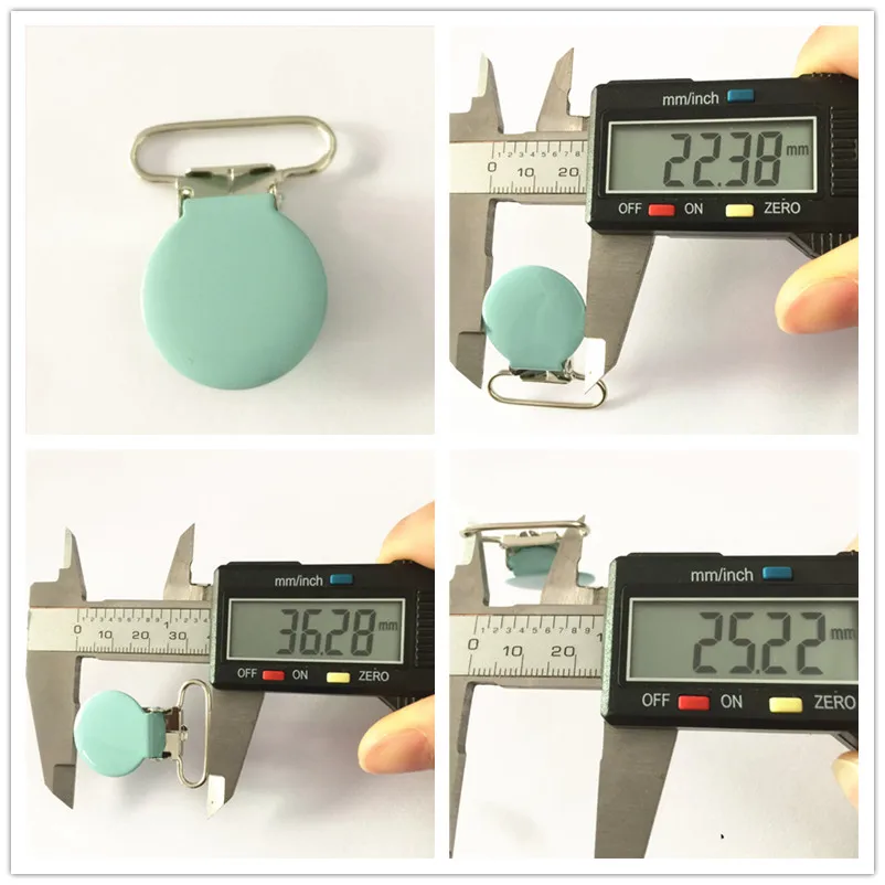 30pcs/lot 1'' 25mm round metal suspenders soothers holder clips for baby dummy pacifier Chain clips Lead Free